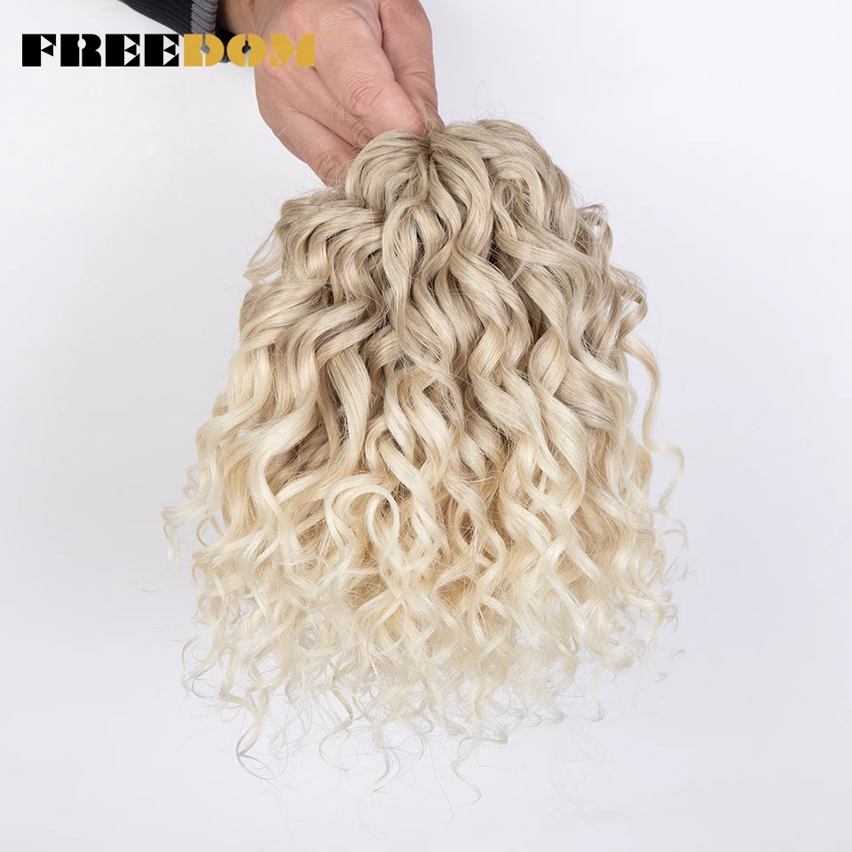 FREEDOM 10 Zoll Synthetische Tiefwellige Twist-Häkelzöpfe Haarverlängerungen Ombre Afro Lockige Flechtfrisur Hochtemperaturfaser – Detail 10