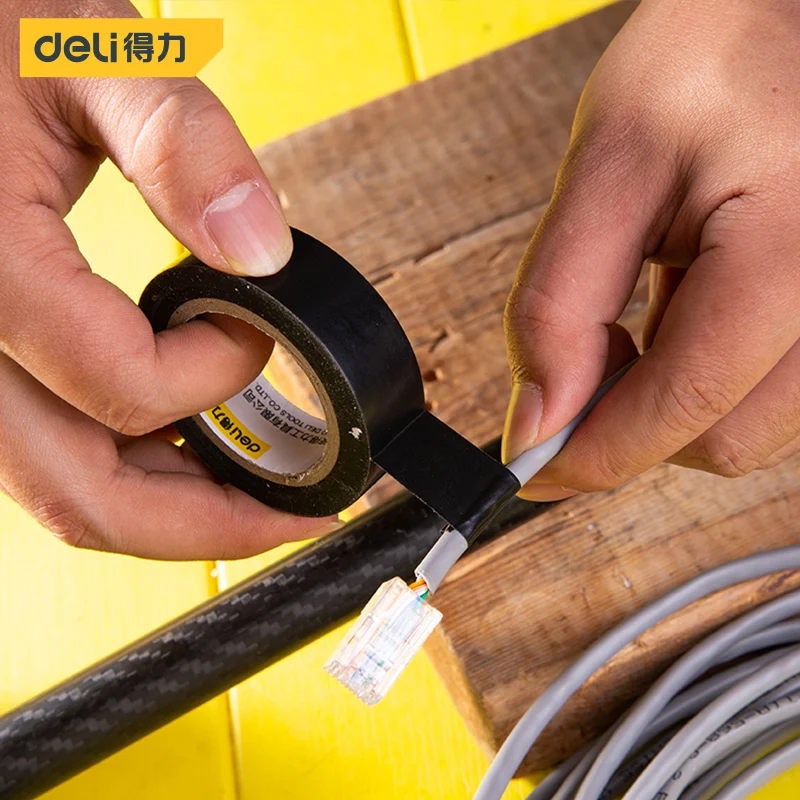 DELI 10 Meter Heat-resistant Flame Retardant Tape Coroplast Adhesive Cloth Tape For Car Cable Harness Wiring Loom Protection