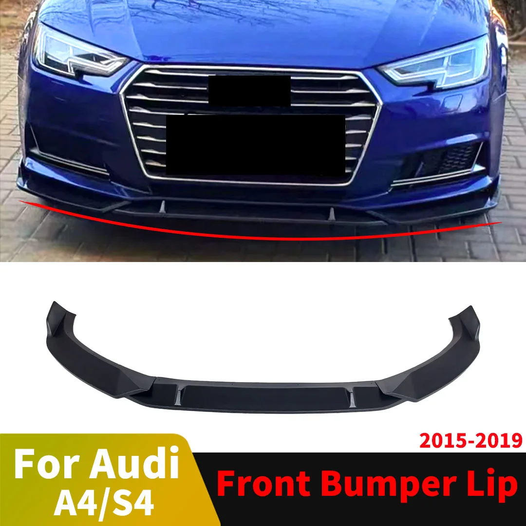 

Tuning Accessories Air Dam Spoiler Front Bumper Lip Cover Chin Guard For Audi A4 S4 S-Line B9 2015 2016 2017 2018 2019 Body Kit