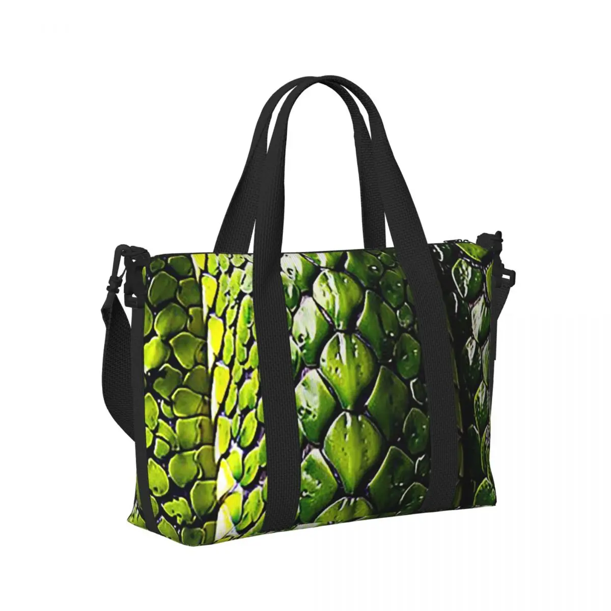 

Змеиная кожа, зеленая змеиная змея, животный принт, Viper, модная пляжная дорожная сумка, сумки-тоут для спортзала, женская дорожная сумка для покупок