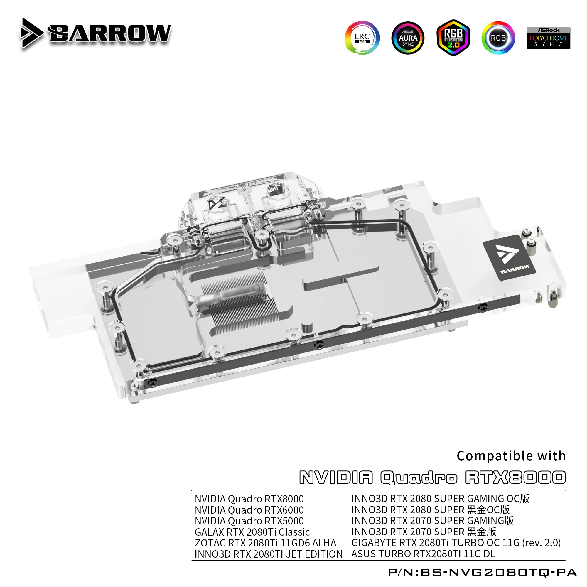 Imagem -02 - Carrinho de Beber Água para Uso em Quadros Nvidia Rtx5000 Rtx6000 Rtx8000 Leadtek Rtx2080ti Aurora Suporta Placa Traseira Original 5v 3pin Rgb