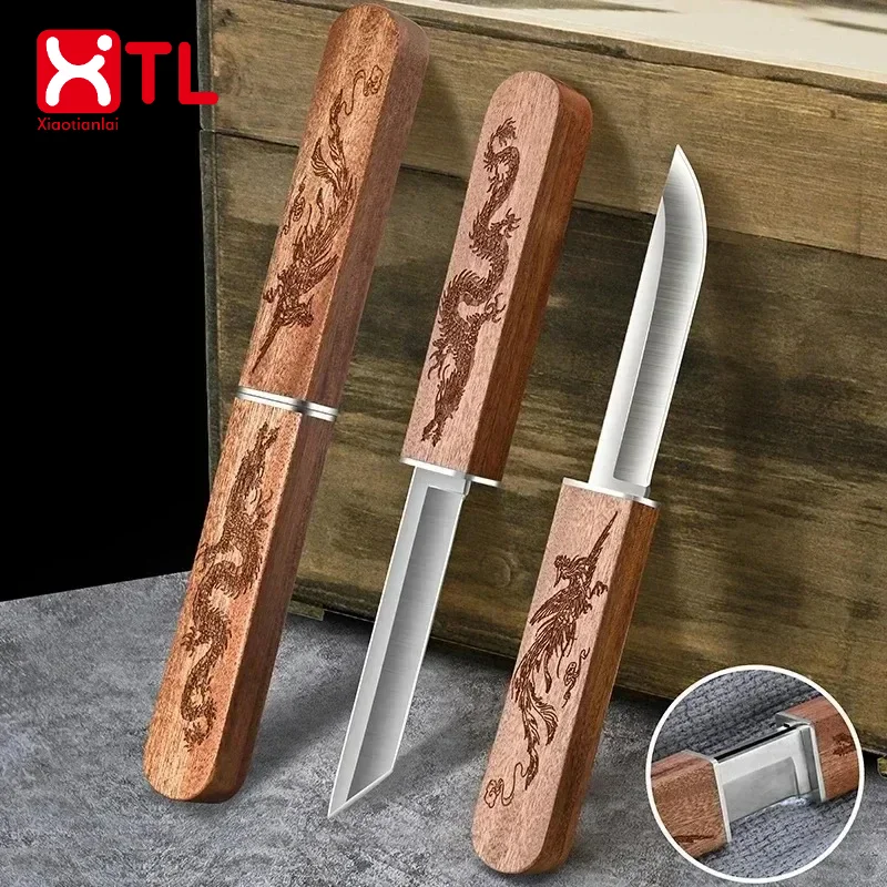 High hardness double knife portable household fruit knife pocket knife Stainless steel sharp kitchen knife