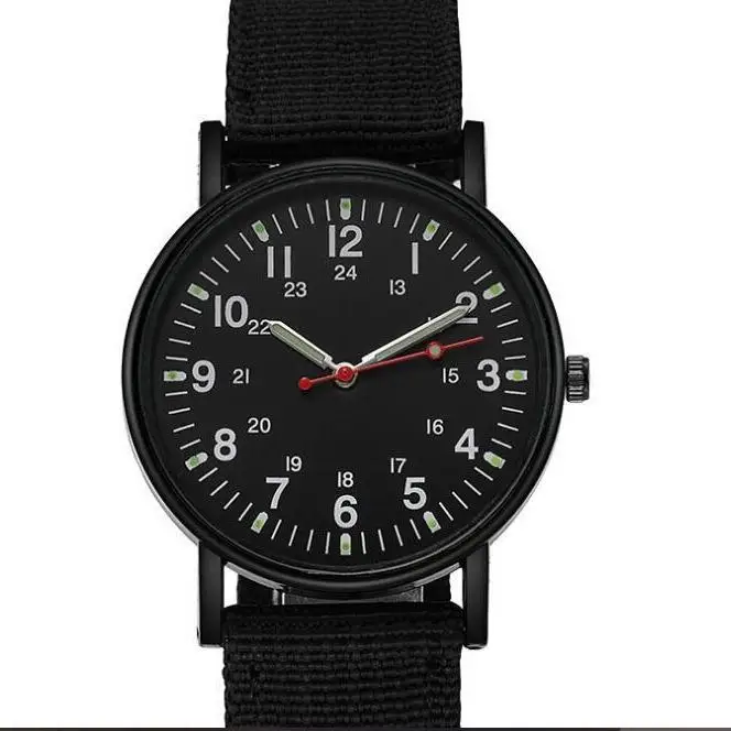 New Canvas Strap Digital Men\'s Sport Luminous Sgt Style Watch Quartz Wristwatch