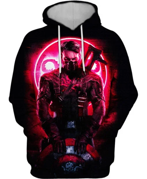 Hydra Captain America Men's Hoodie Deadpool Boys Hoodie 3D Print Oversized Pullover Deadpool Men's Hoodie Marvel Men's Clothing