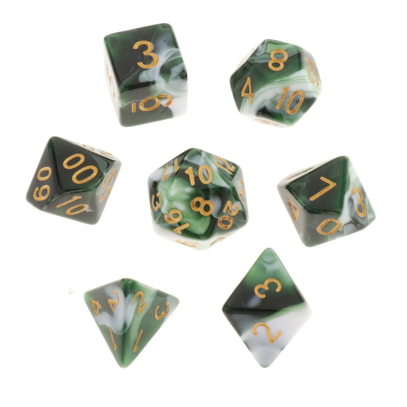 7ชิ้น/เซ็ตสี Acrylic Polyhedral ลูกเต๋าชุด D4 D6 D8 D10 D12 D20 7-Die โหราศาสตร์ลูกเต๋า Props สำหรับ DND ครอบครัวเกมตารางเกม