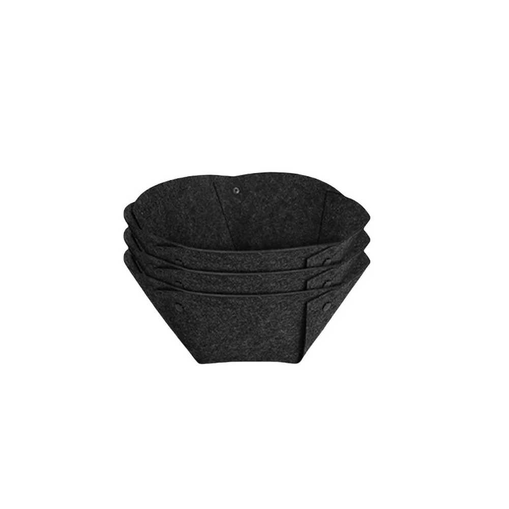 Breathable Non Woven Hanging For Liner Basket for Indoor Outdoor Planters 3 Piece Set with Size Options Black Gray