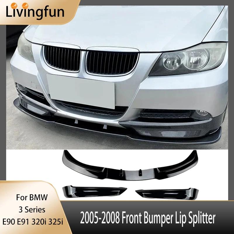 Front Bumper Lip Splitter For BMW 3 Series E90 E91 320i 325i 2005-2008 Bumper Diffuser Spoiler Guard Protector Body Kits