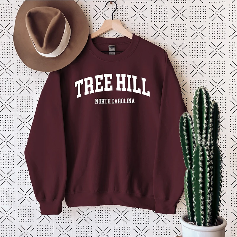 Tree Hill North Carolina Women Sweatshirt Cotton Winter Clothes One Tree Hill Fashion Long Sleeve Hoodies College Jumper Female