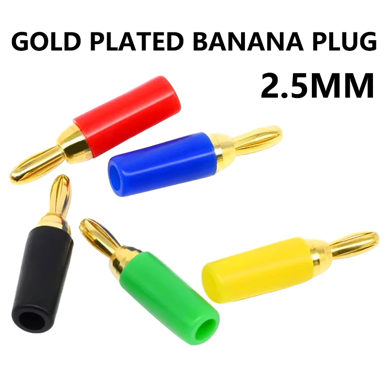 

40PCS Gold Plated Brass 2.5mm Banana Plug Good Conductivity Instrument Test Plug for Welding Machinery