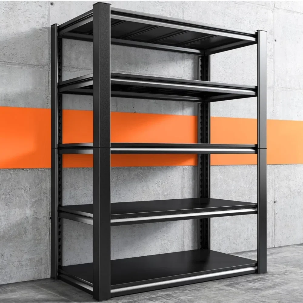 

40"W Garage Shelving Heavy Duty Storage Shelves Load 2020Lbs Adjustable Garage Shelves Heavy Duty Shelving 5-Tier