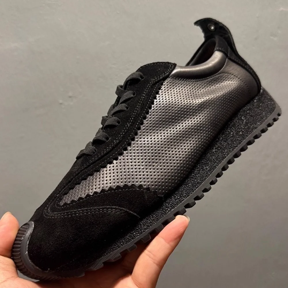 

QHCCID/мужская повседневная обувь из натуральной кожи, активные весенние кроссовки на шнуровке, повседневная спортивная обувь для мужчин