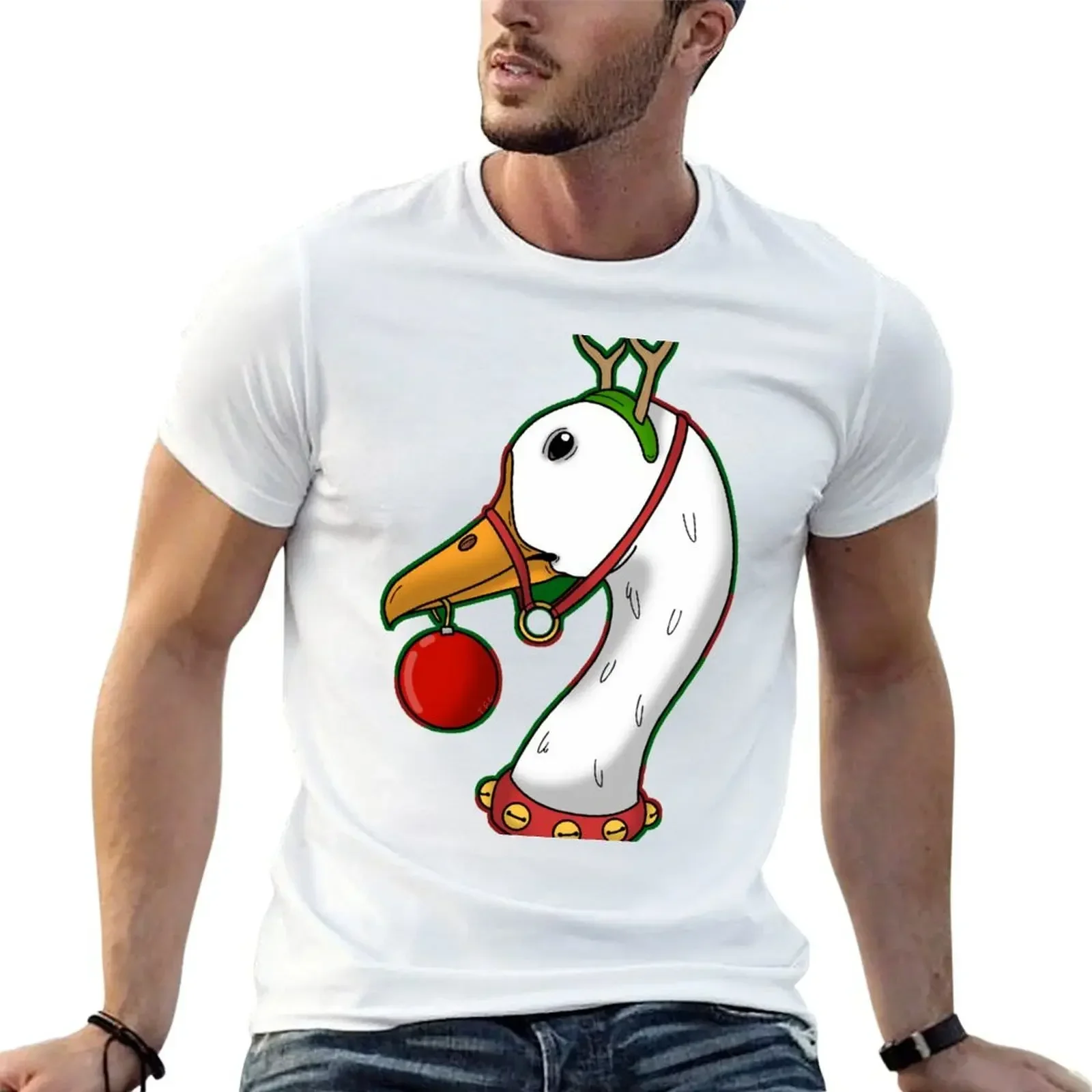 Christmas Goose (Larger Size) T-Shirt anime clothes man t shirt tees kawaii clothes Men's t-shirts