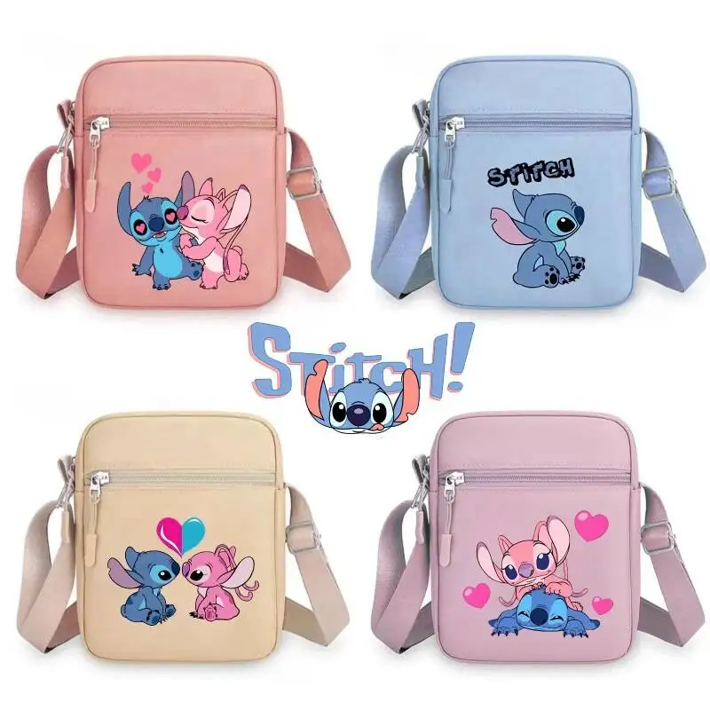 

Cute cartoon Stitch print shoulder bag for both men and women casual fashion multi-compartment crossbody bag