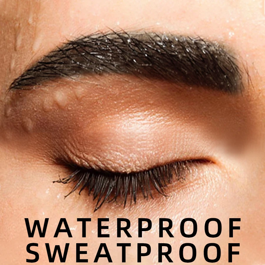 3 ألوان ثلاثية الأبعاد صبغ قلم الحواجب شعري مضاد للتلطخ مقاوم للماء طويل الأمد أسود بني فرشاة كبيرة كريم ماكياج العين البرية الطبيعية #2