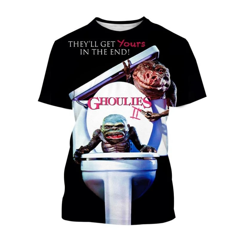 Hot Selling New Ghoulies 3D Printed T-shirt Horror Movie Monster Demon T-shirt for Men/women Round Neck Short-sleeved Casual Top