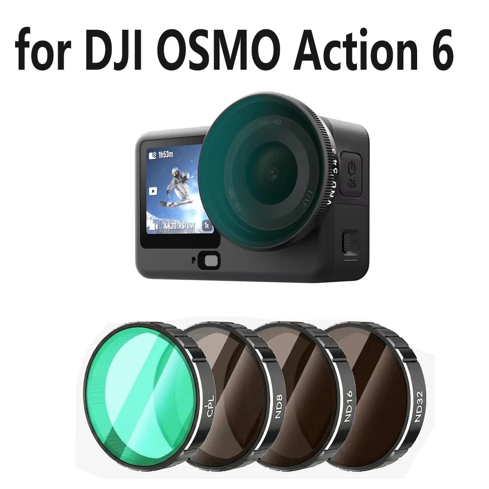 Für DJI Action6 CPL ND8 ND16 ND32 UV ND Schnellwechsel-Objektivfilter-Set Rahmen für DJI OSMO Action 6 ND UV Kamera-Zubehör