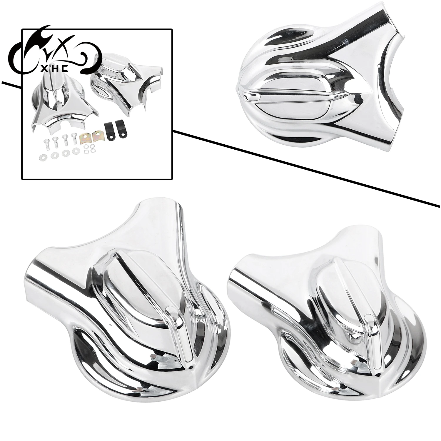 Motorcycle Chrome Rear Swingarm Axle Covers Fit For Harley Heritage Softail Classic FLSTC Night Train FXSTB Custom FXSTC FXST