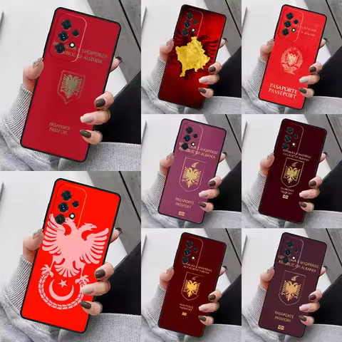 Albania Passport Phone Case For Samsung Galaxy S23 S21 S20 FE S24 S22 Ultra Note20 S10 S9 S8 Plus A40 A52 A12 A13 A53