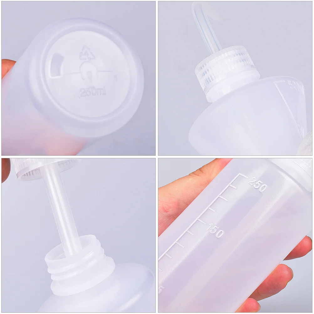

2pcs Squeeze Bottles Clean Extrusion Bottle Safety Wash Plastic Tattoo Supplies Curved Mouth Leakproof Lightweight Lab