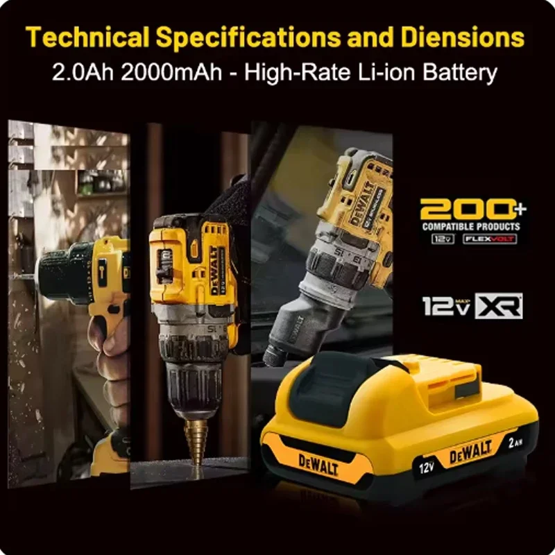 

Original DEWALT wireless charging lithium-ion battery, DCB120, 12V2.0Ah battery, DCB124, DW089LG, DCD701F2 power tool