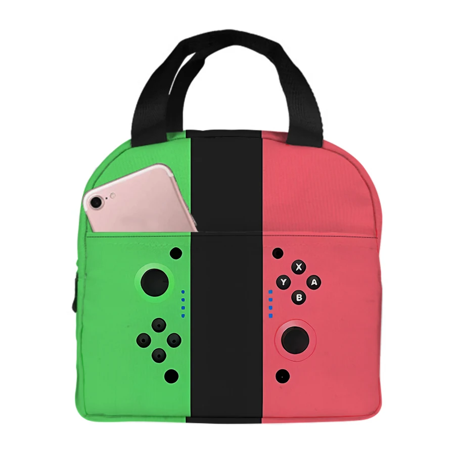 Simple Games Console Insulated Small Handheld Lunch Bag For Boys/Girls Children Best Gifts 2D Cartoon Lunch Box Bag School Bento