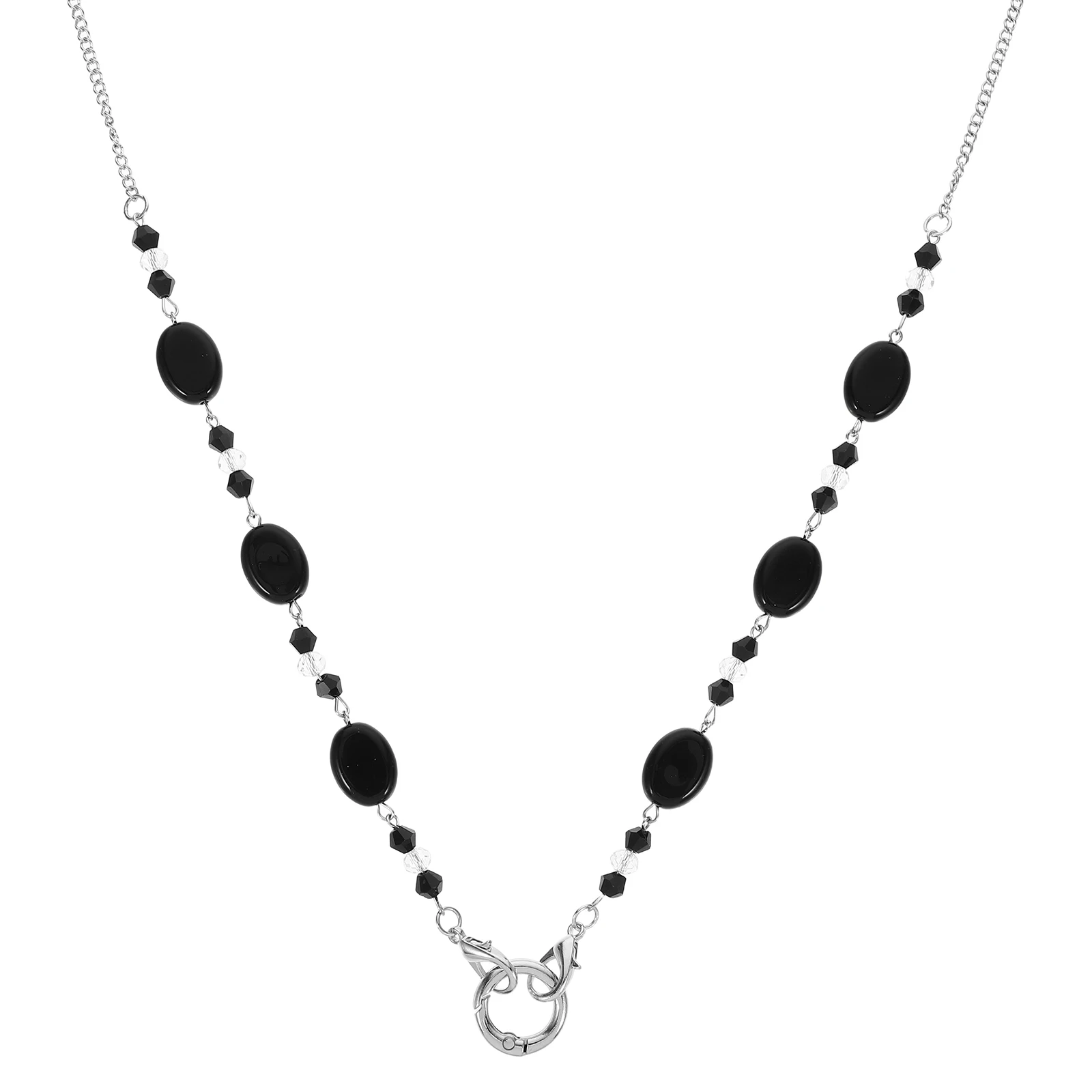 

Glasses Chain Eyeglass Necklace Black Bead Sunglass Holder Lightweight Anti Loss Resin Material Beaded Necklaces Women Men