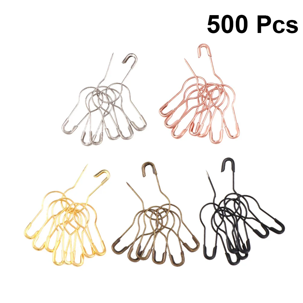 

500pcs Safety Pins Cucurbit Shape Durable For Clothes Fabric Diapers Crafts Sewing Blankets Skirts Tailoring Creative Design