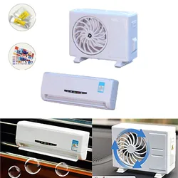 Mini Solar Rotation Fan Car Conditioner Model Air Vent Decoration Auto Interior Cute Small Fan Ornaments Accessories