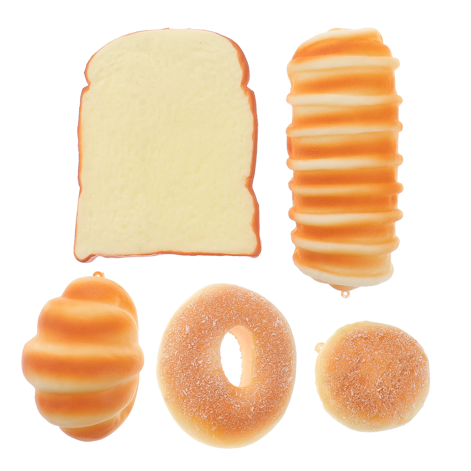 

5 Pcs Bread Fake Simulation Artificial Pu Simulated for Display Decoration Realistic Food Props