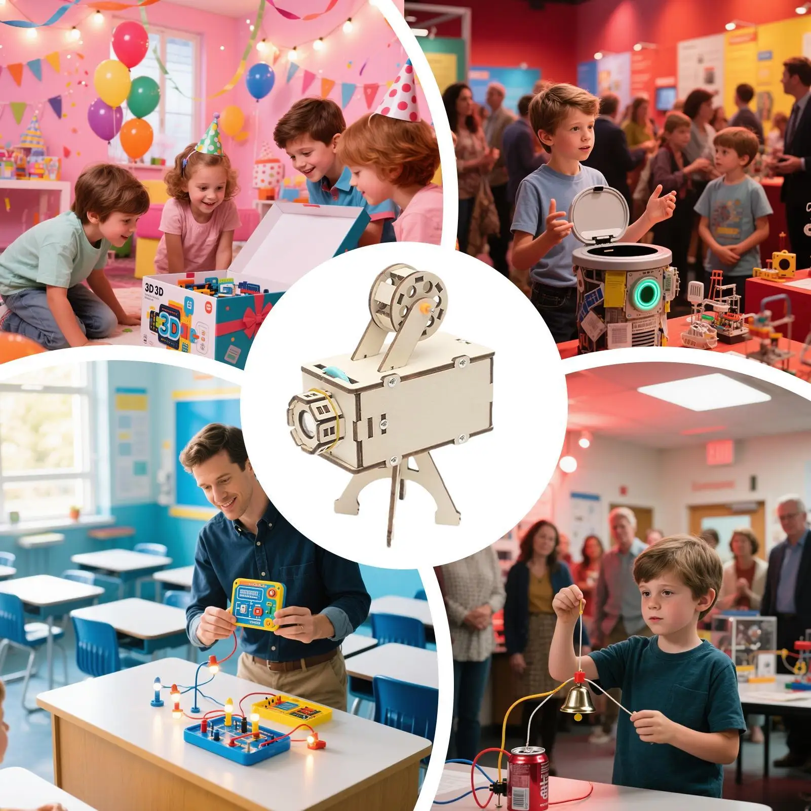 Wooden Science Projector Kit Hands-On Toy Learning Activities for Students Kids Girls Ages 7-14 Classroom Home School