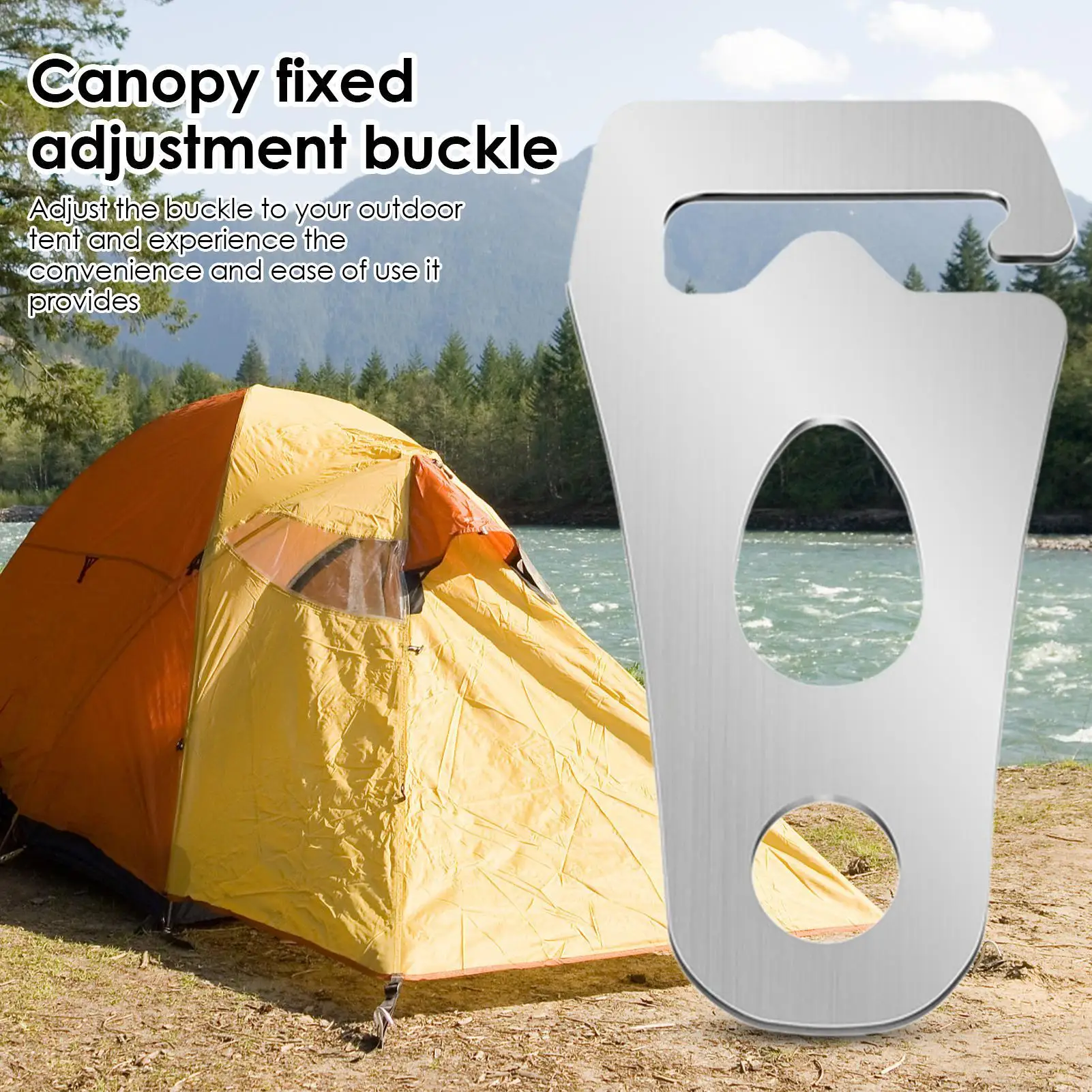 Cord Tightener Stainless Steel Rope Tensioner Lightweight Guyline Adjuster Tent Wind Rope Buckle Fixed Buckle Stop Adjustment