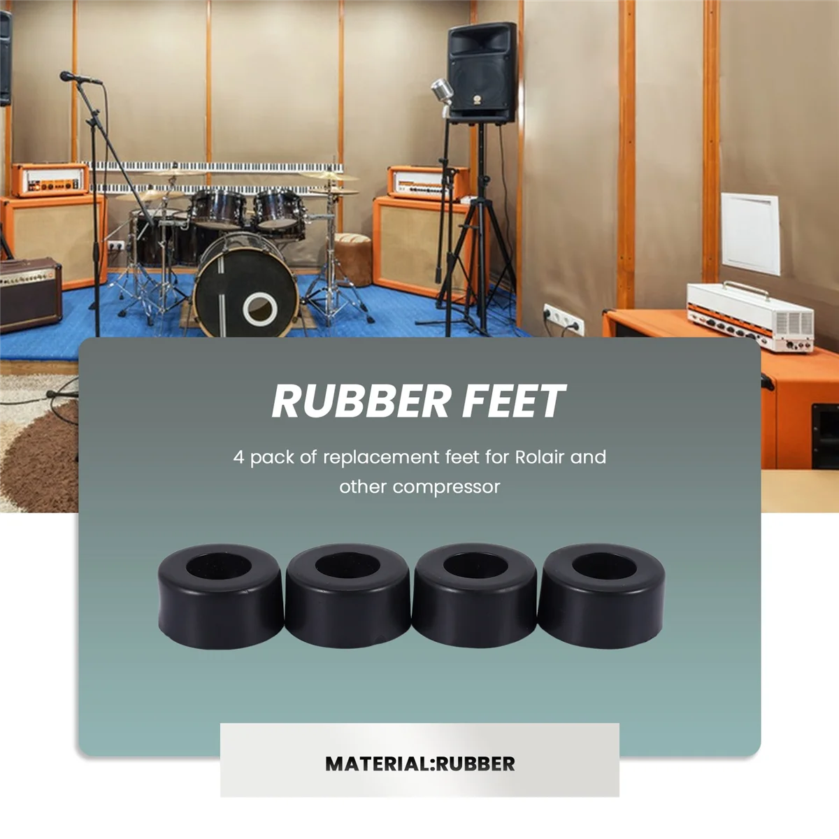 Air Compressor Rubber Feet Foot Mount Vibration Pads Set of 4