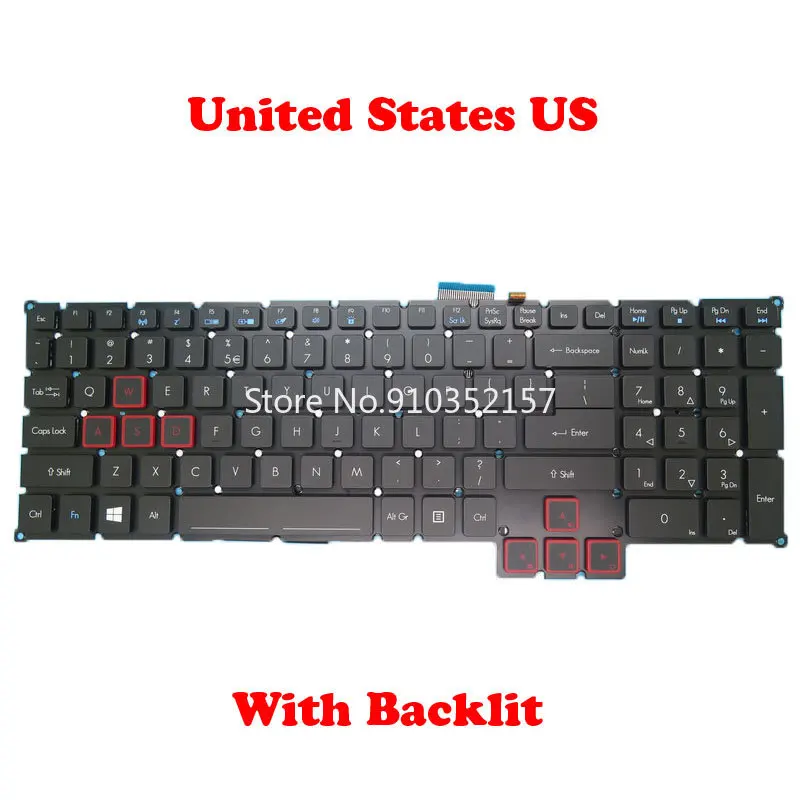 UK Keyboard For Acer For Predator 15 17 G9-791 G9-791G G9-591 G9-591G G9-591R G9-592 G5-793 English United Kingdom UK Arabia AR