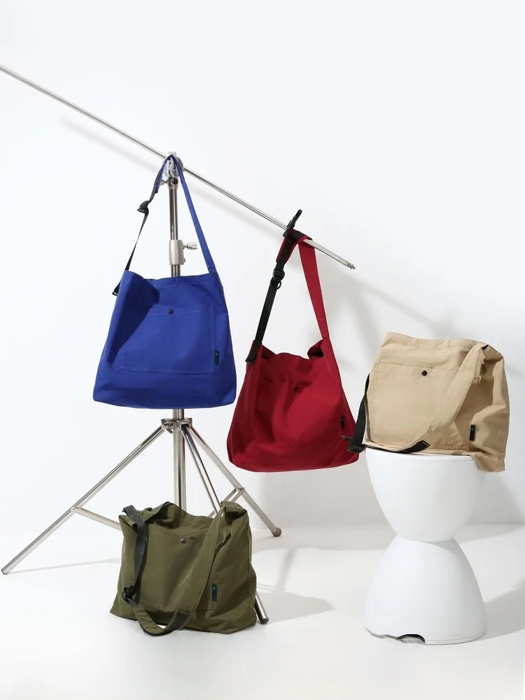 

Large Size Outdoor Functional Unisex Vintage Single Shoulder Bag Travel Tote Bag British Style Sewing Line Casual Pure Color