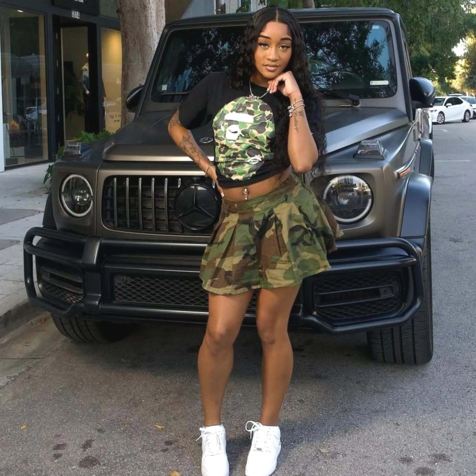 

Short Skirts Women Skirt Sexy A Line High Waist Slim Fit Camouflage Print Casual Elegant Splice Y2k Streetwear Work 2026