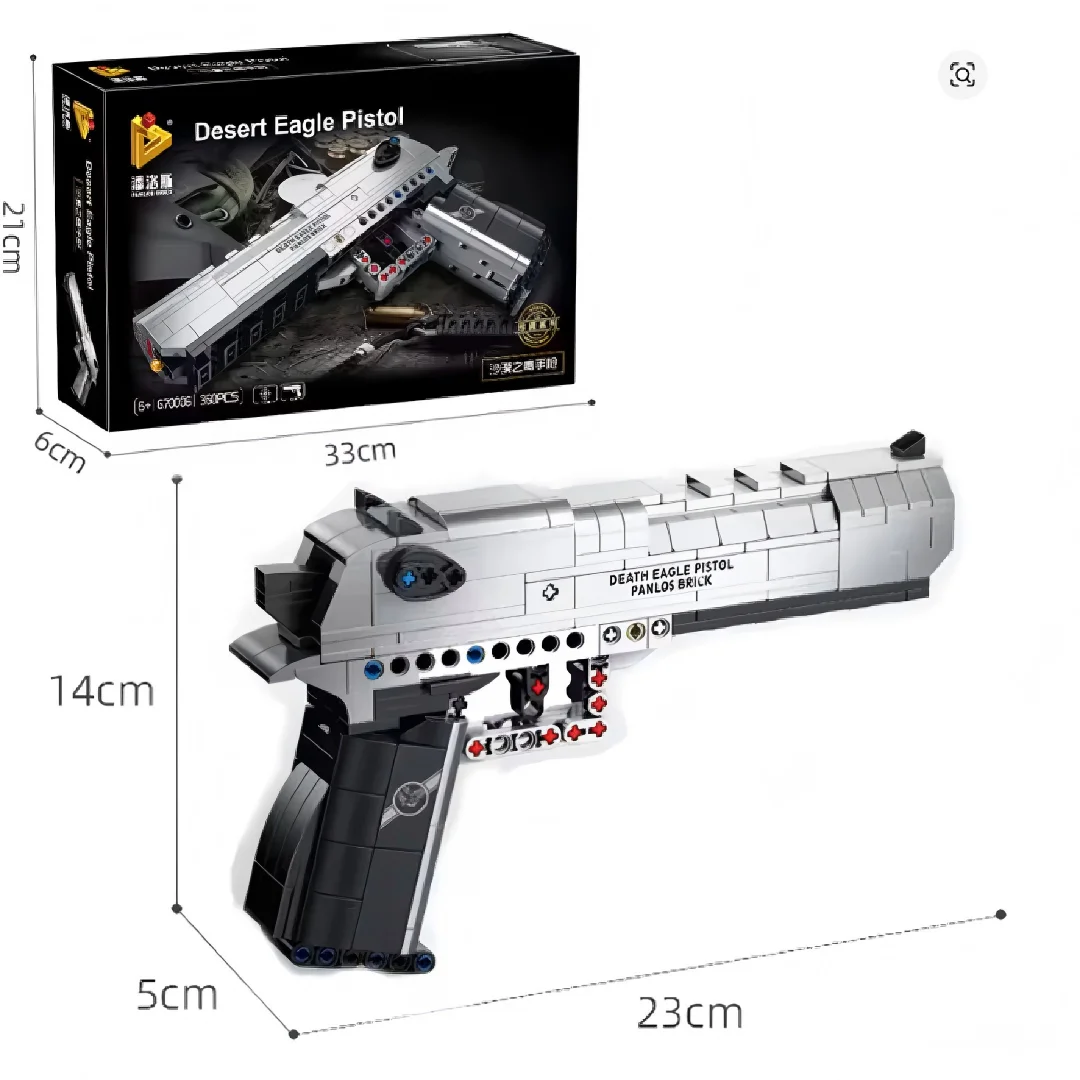 Technik デザートイーグルピストルビルディングブロック、射撃機能付き銃モデル構築キット、マシンガンミリタリービルディングセット