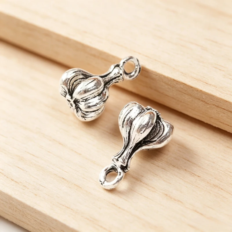 200 Stück Antik Silber Farbe Knoblauch Charms Anhänger 15 x 10 mm für Armbänder Ohrringe Schmuckherstellung – Detail 1