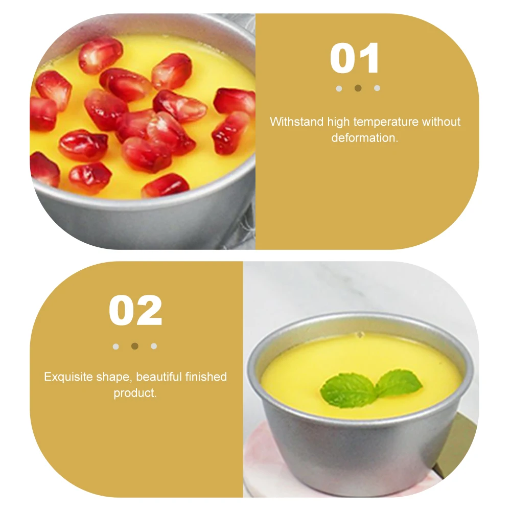 

4pcs Premium Pudding Cups Baking Molds Food Grade Non-Stick Household Portable Baking Accessory For Jelly Cake Dessert
