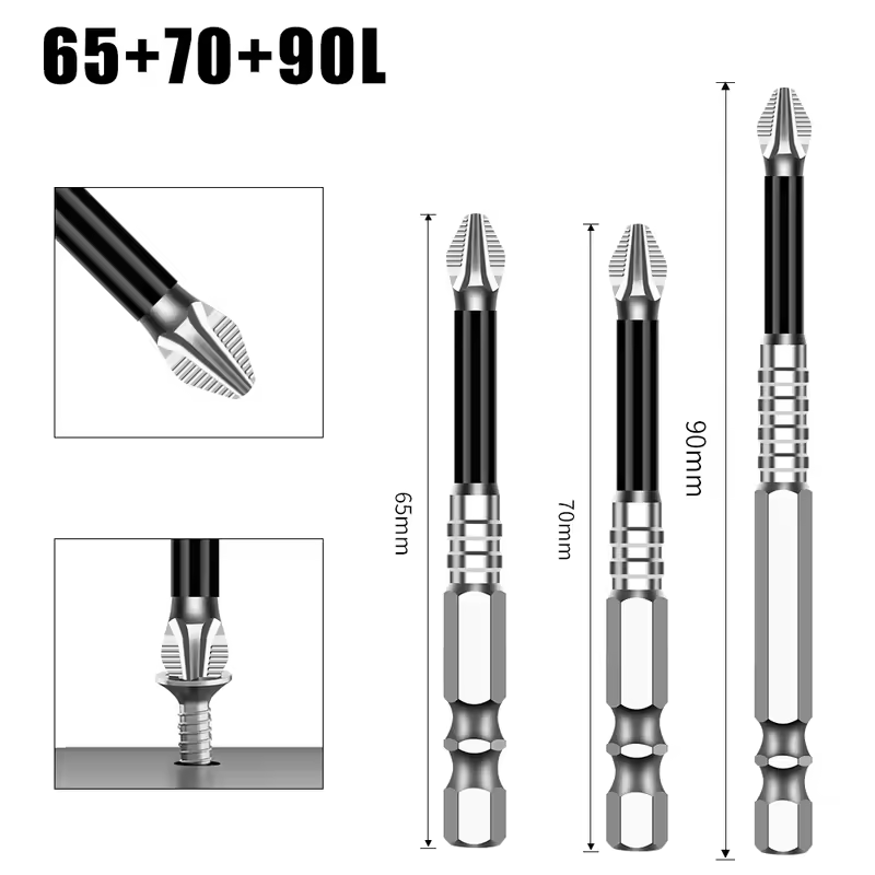 K5 Non-slip High Hardness Bit S2 Strong Magnetic 5A Black Non-slip Cross Head Electric Drill Electric Screwdriver Bit - Image 10