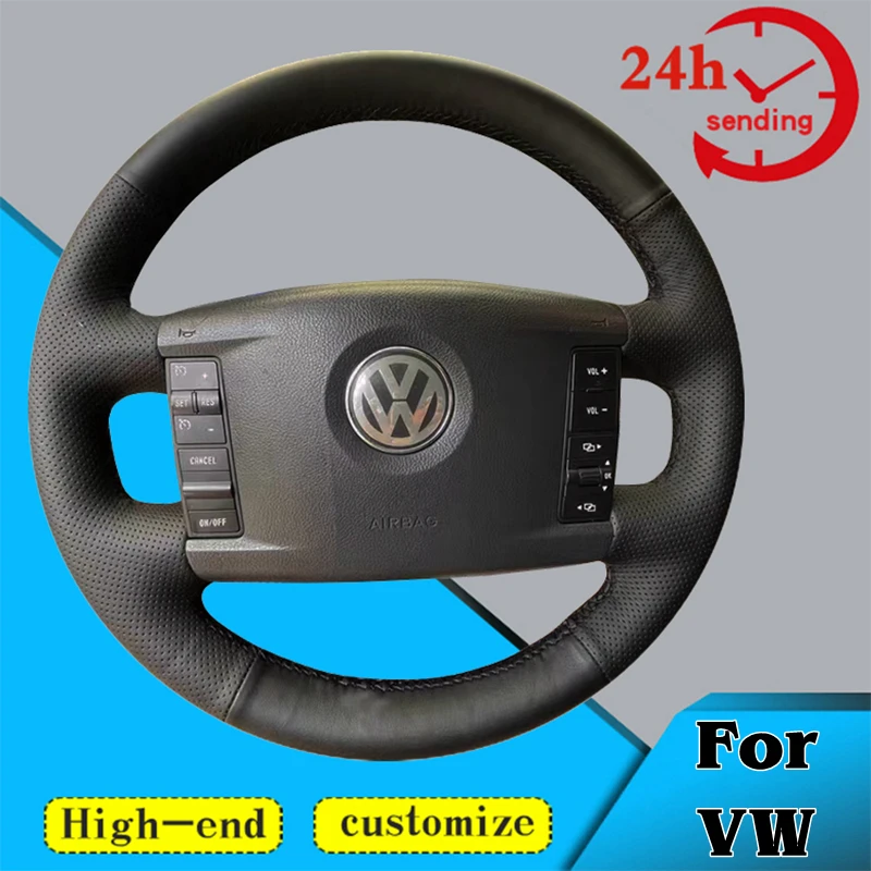 Niestandardowy samochód DIY oplot na kierownicę 100% pasujący do Volkswagen VW Touareg Phaeton 2002-2010 akcesoria do wnętrz samochodowych