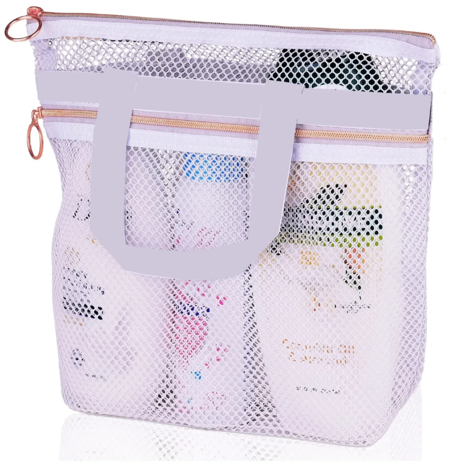 

Portable shower handbag, transparent mesh makeup , , travel wash , mesh beach