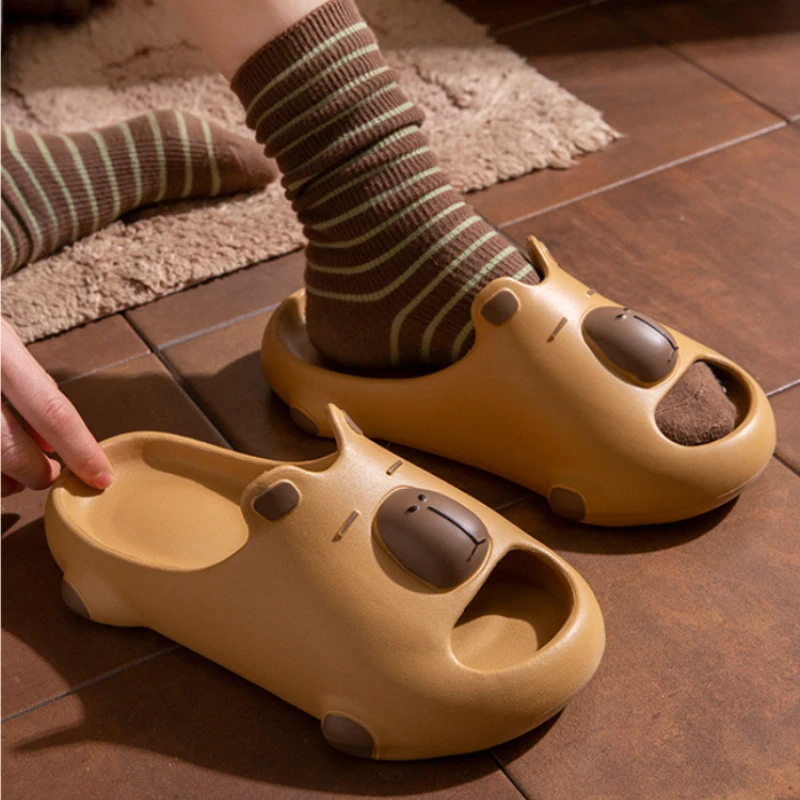 Women Cute Cartoon Capybara Slippers Men Popular Summer EVA Sandals Couple Unisex  Home Shower Slides Indoor Outdoor House Shoes