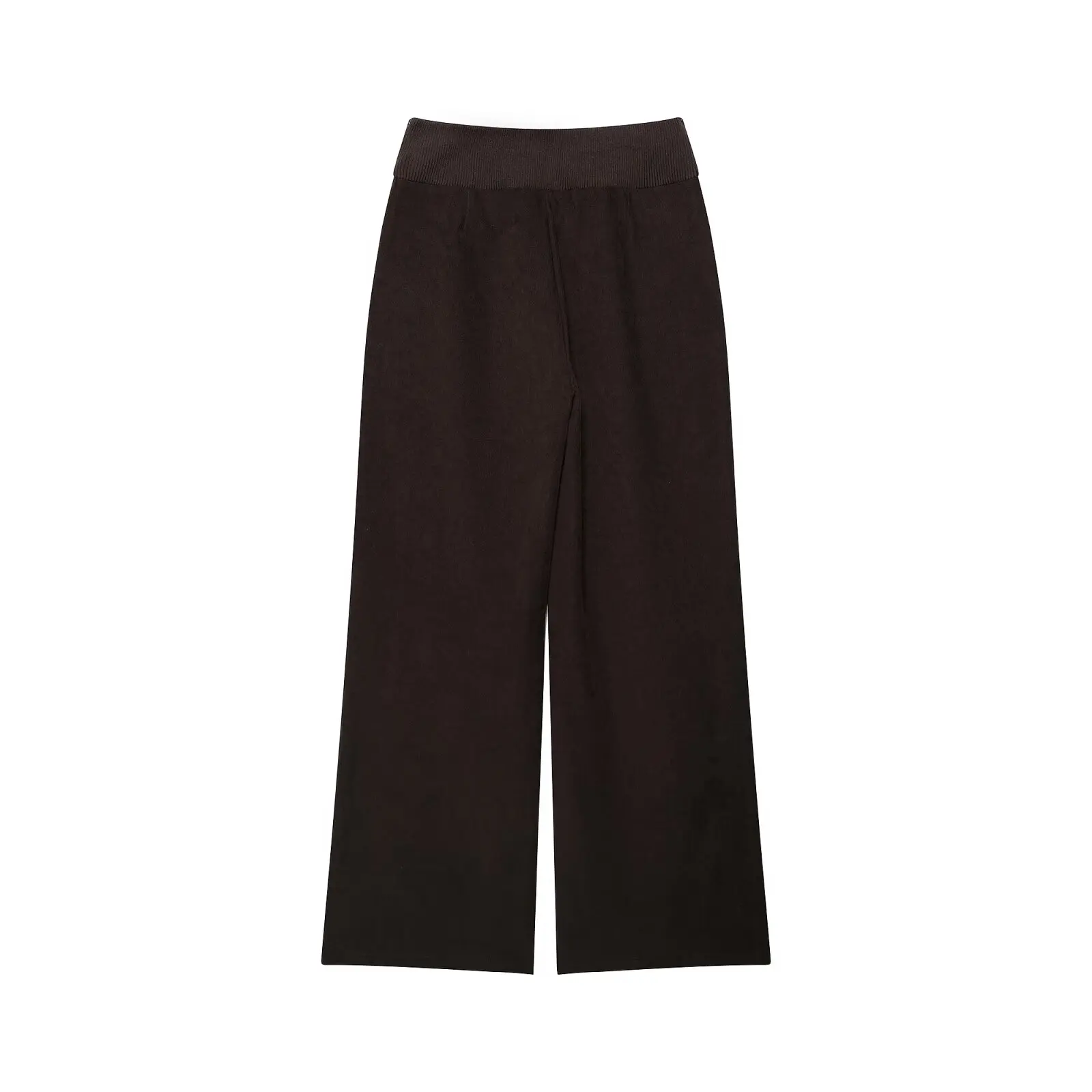 2026 Autumn Women's Vintage Coffee Elastic Waist Sports Jogging Pants Lady High Street Sweat Wide Leg Straight Loose Trousers
