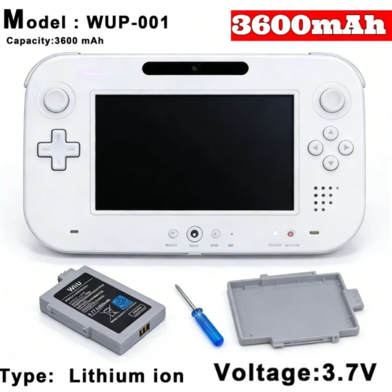 

Аккумулятор 3,7 В, 3600 мАч для контроллера Nintendo Wii U, геймпада, игровая консоль, запасные части, литиевые аккумуляторные батареи 3,7 В