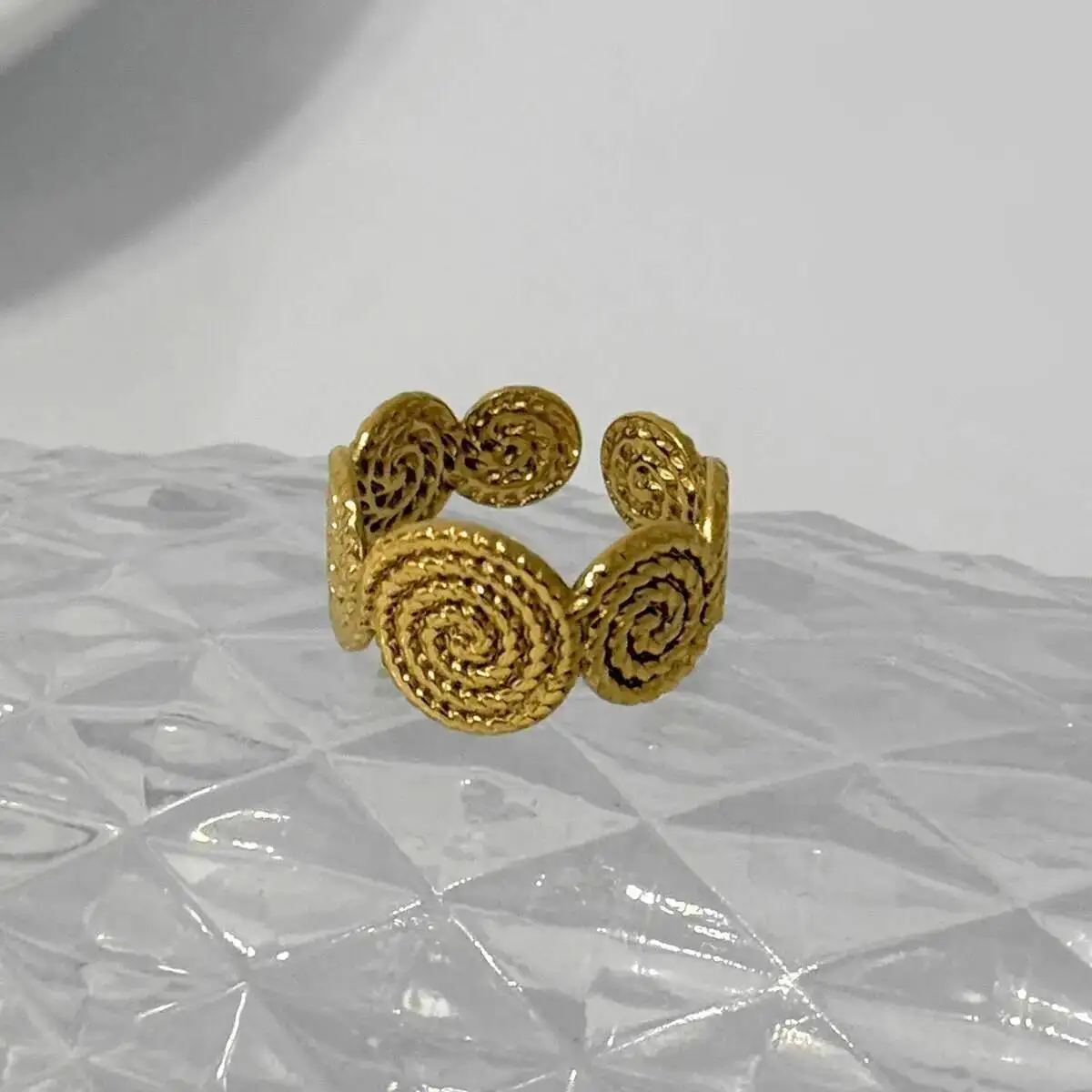 SHIXIN 9 Styles Punk Irregular Stainless Steel Hollow Open Rings Women Luxury PVD18K Gold Color Waterproof Knuckle Ring Jewelry - view 6
