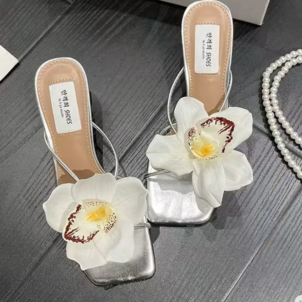 1 Pair Simulation Coloful Thai Fairy Butterfly Flower Shoe Buckles Personalized Design Phalaenopsis Shoe Flower Sandals