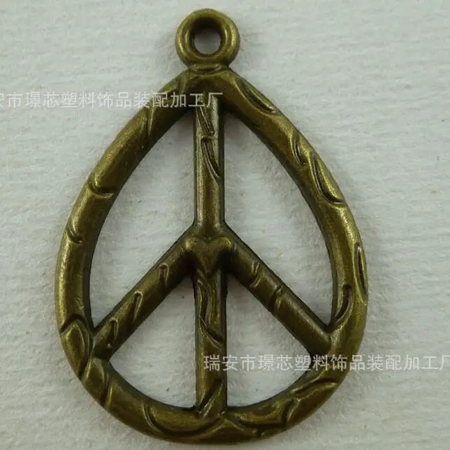 8pcs 25*36mm bronze Alloy Charm tear shape peace charms