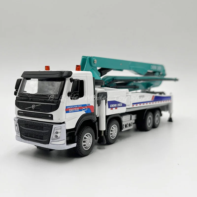 1:50 Diecast Metal Engineering Model Toy Concrete Pump Truck Replica With Sound & Light Children Gifts