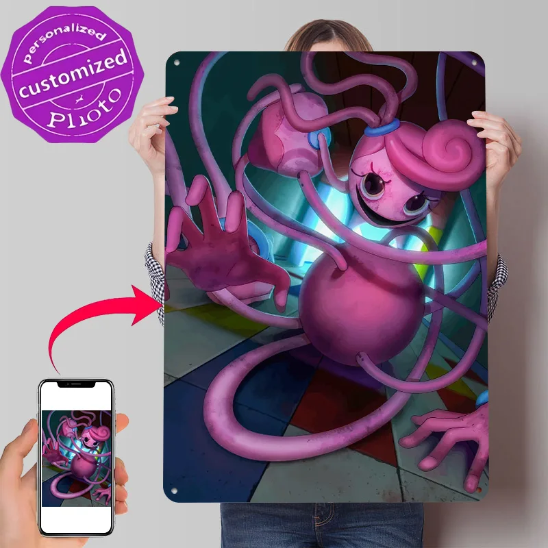 Mommy Long Legs Character Art Poster Retro 3D Printed Metal Signs Customized Wall Hanging Gift for Vintage Decorations House