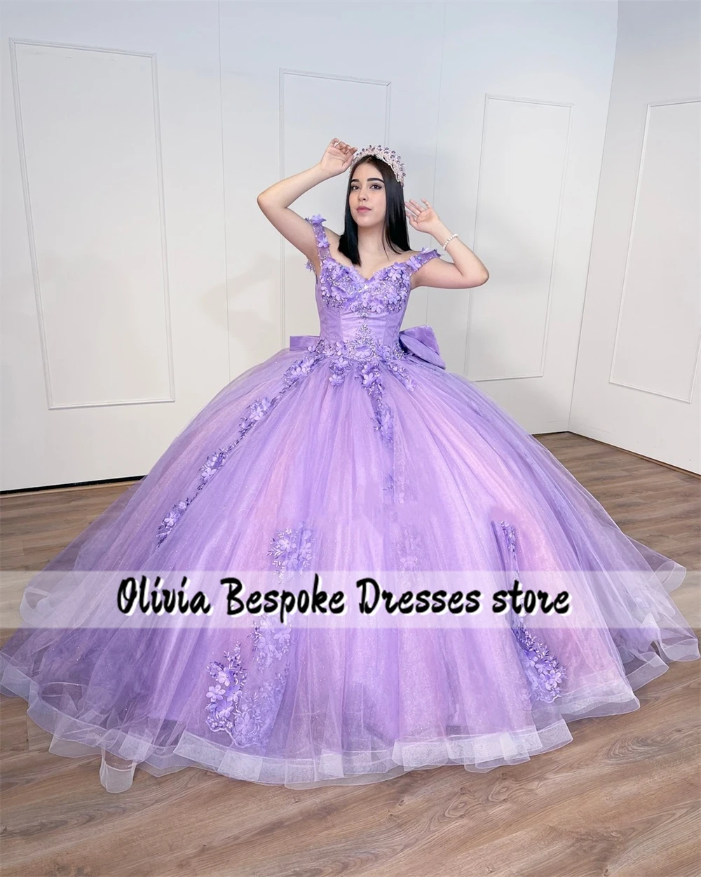 Jolly Purple 15 Years Princess Quinceanera Dresses 2025 Ball Gown With Bow Beads Applique Lace-up Graduation Gown Customized